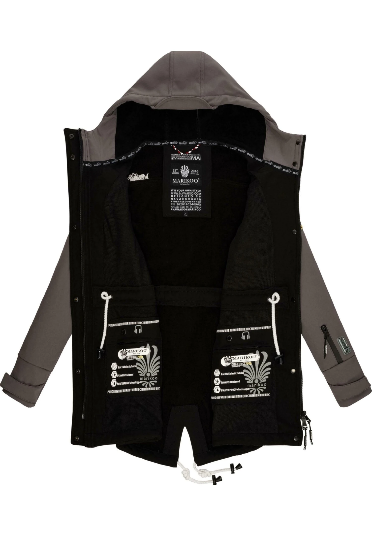 Marikoo Zimtzicke - Parka - Black Grey 6 Marikoo Zimtzicke - Parka - Black Grey - Imagen 4