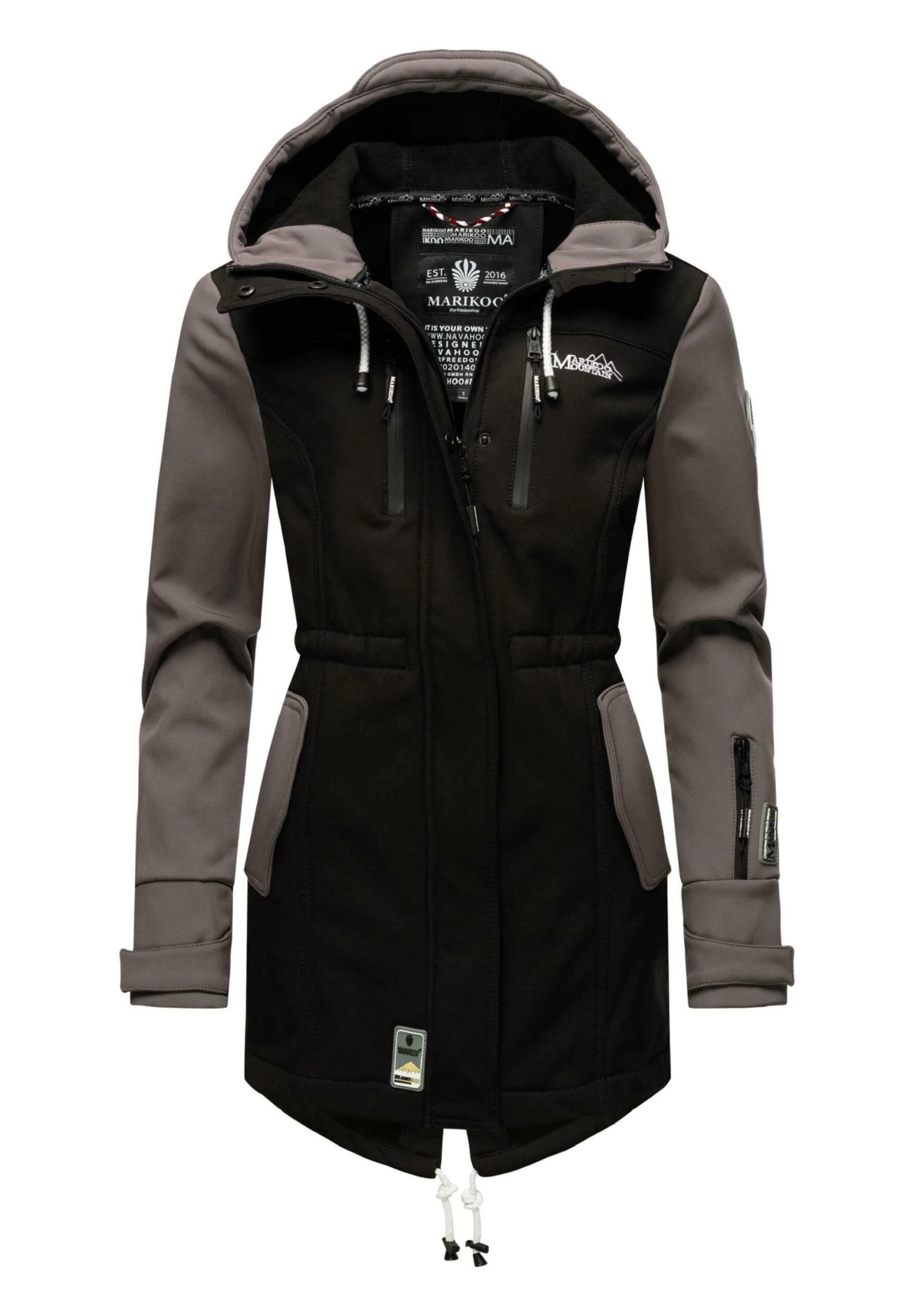Marikoo Zimtzicke - Parka - Black Grey 3 Marikoo Zimtzicke - Parka - Black Grey