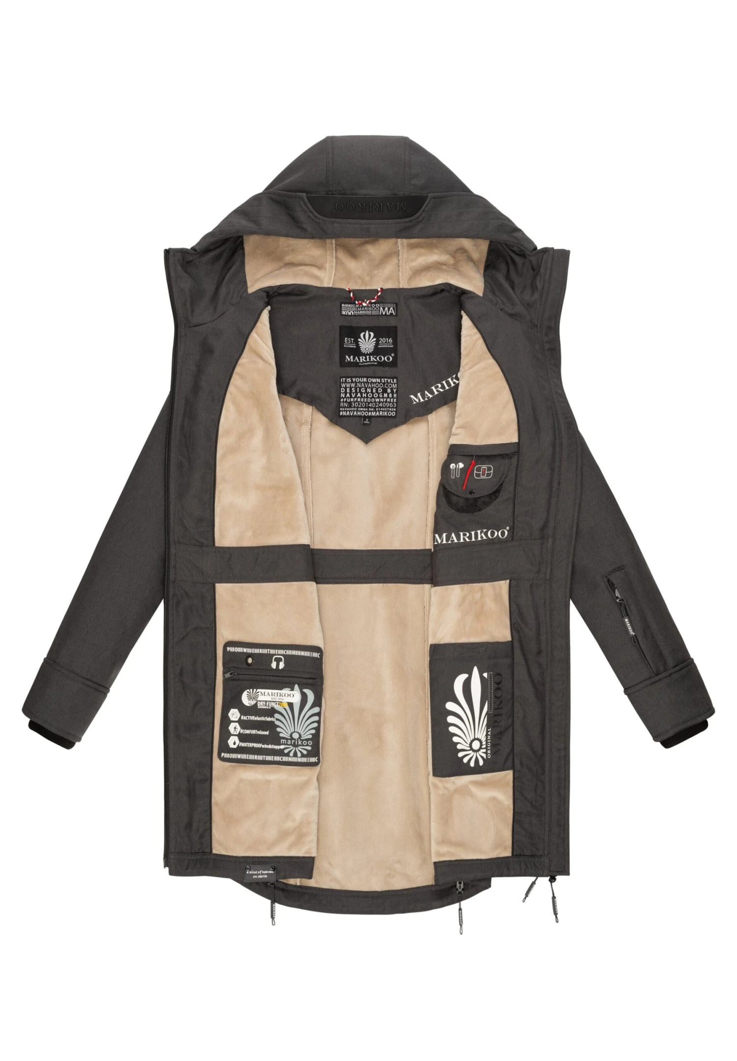 Marikoo Racquelle - Parka - Dark Grey 6 Marikoo Racquelle - Parka - Dark Grey - Imagen 4