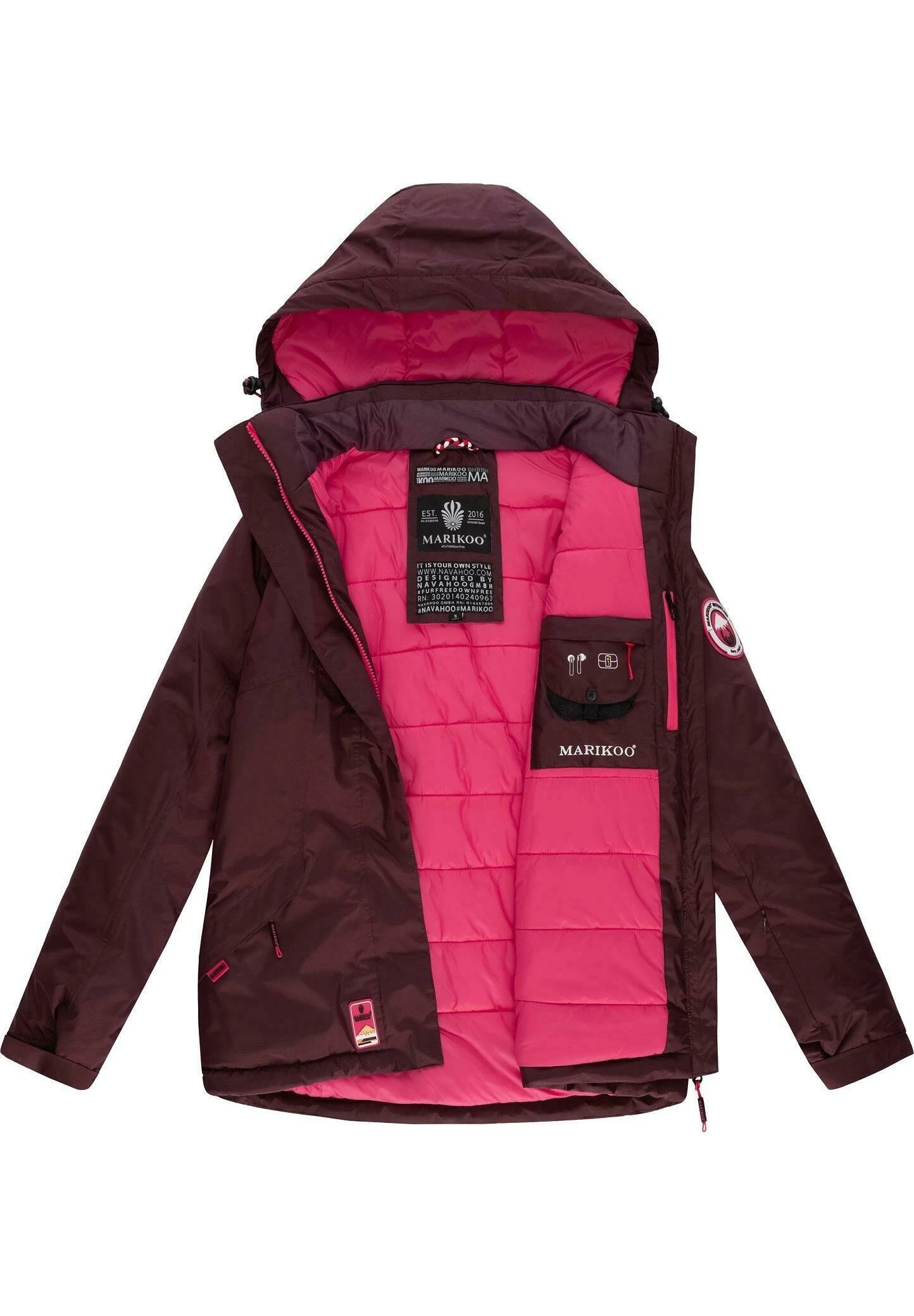 Marikoo Chaqueta De Invierno - Dark Red Melange 6 Marikoo Chaqueta De Invierno - Dark Red Melange - Imagen 4