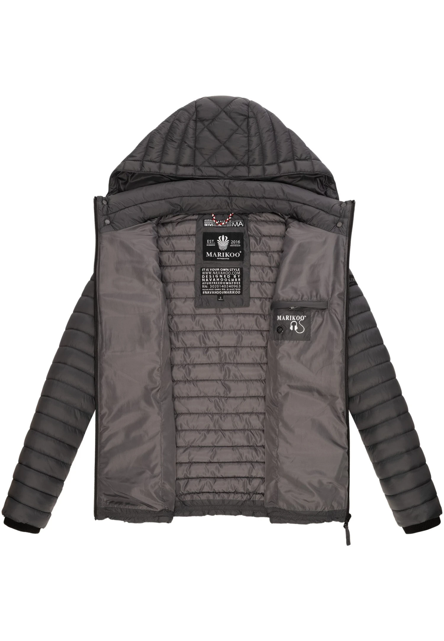 Marikoo Samtpfote - Chaqueta De Entretiempo - Dark Grey 6 Marikoo Samtpfote - Chaqueta De Entretiempo - Dark Grey - Imagen 4