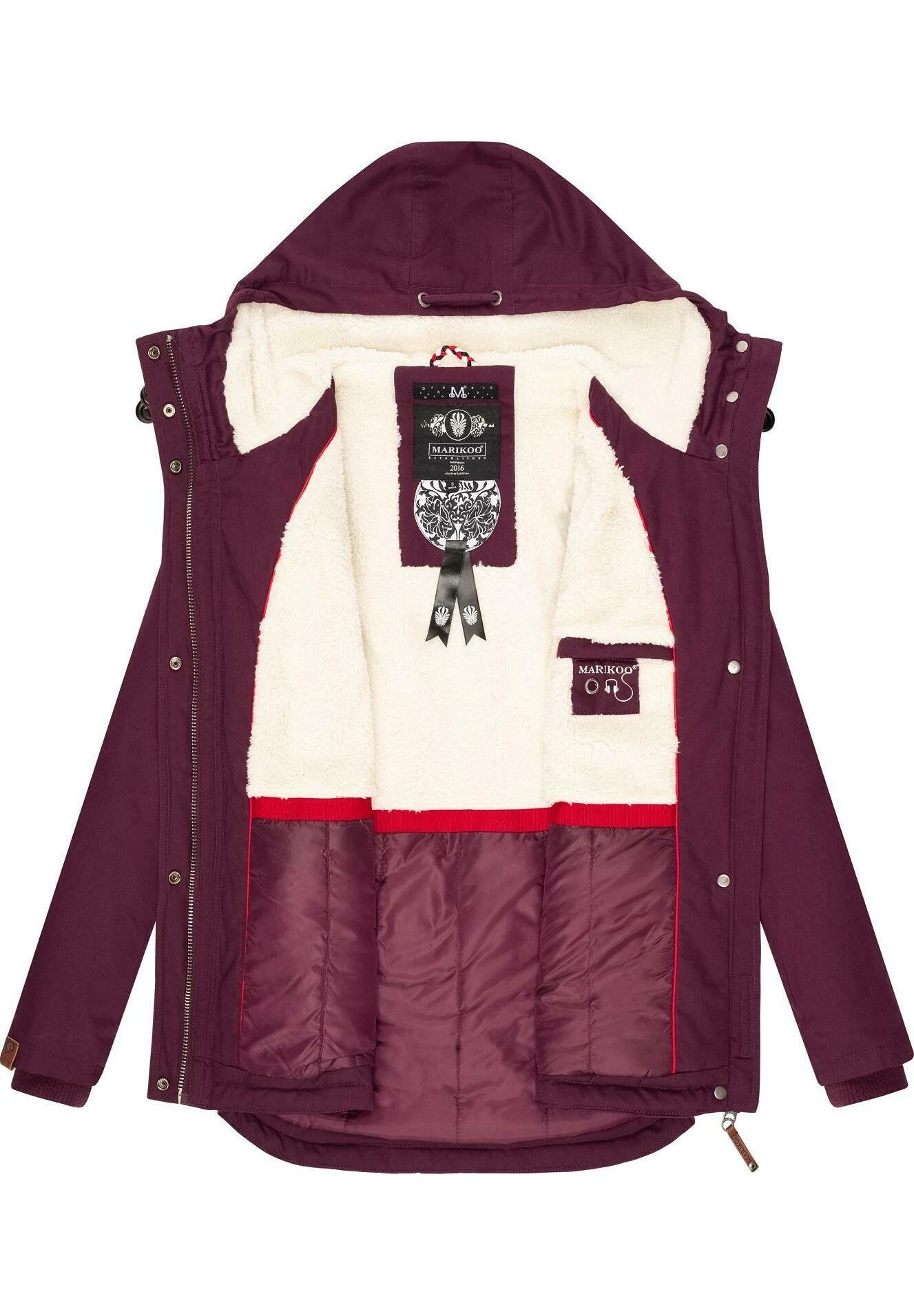 Marikoo Bikoo - Abrigo De Invierno - Dark Red Melange 7 Marikoo Bikoo - Abrigo De Invierno - Dark Red Melange - Imagen 5