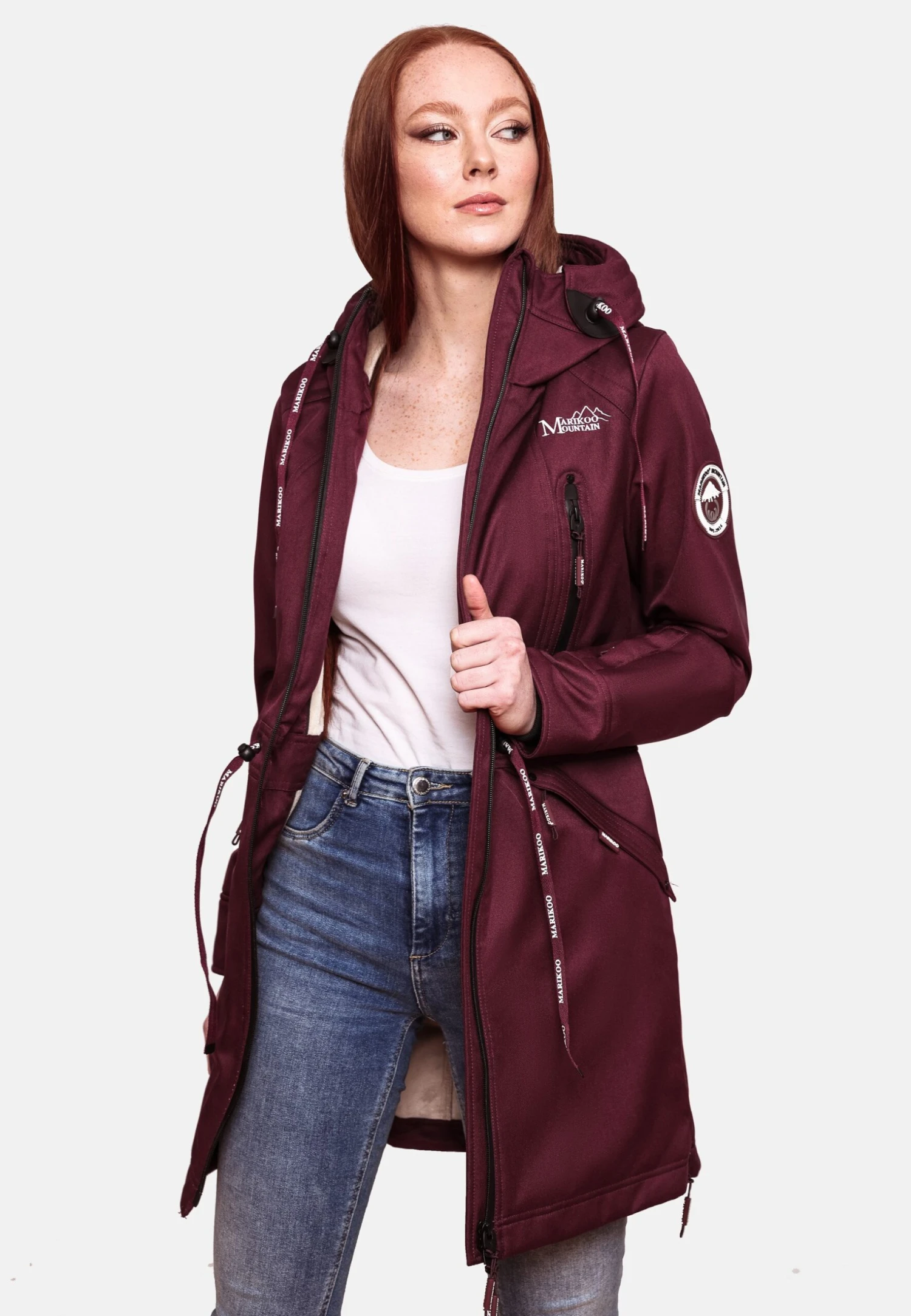 Marikoo Racquelle - Parka - Dark Red Melange 3 Marikoo Racquelle - Parka - Dark Red Melange