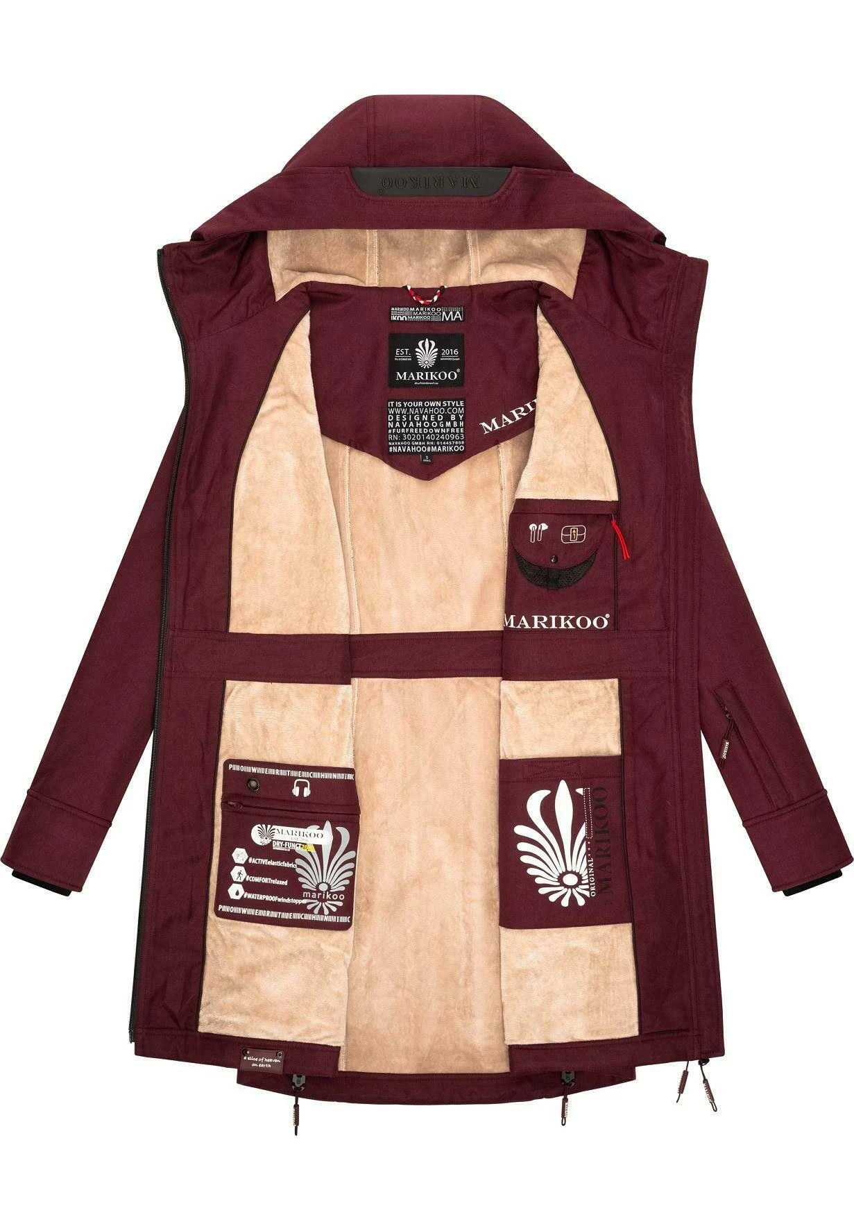 Marikoo Racquelle - Parka - Dark Red Melange 7 Marikoo Racquelle - Parka - Dark Red Melange - Imagen 5